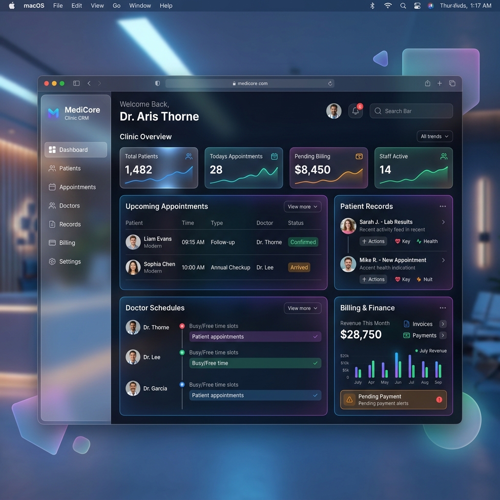 Clinic CRM Dashboard